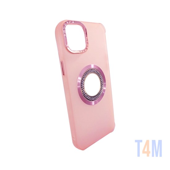 Capa de Silicone com Diamond Designe para Apple iPhone 15 Rosa